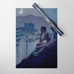"Give me nights perfectly quiet...and I looking up at the stars" Leaves of Grass by Margaret Cook Wrapping Paper