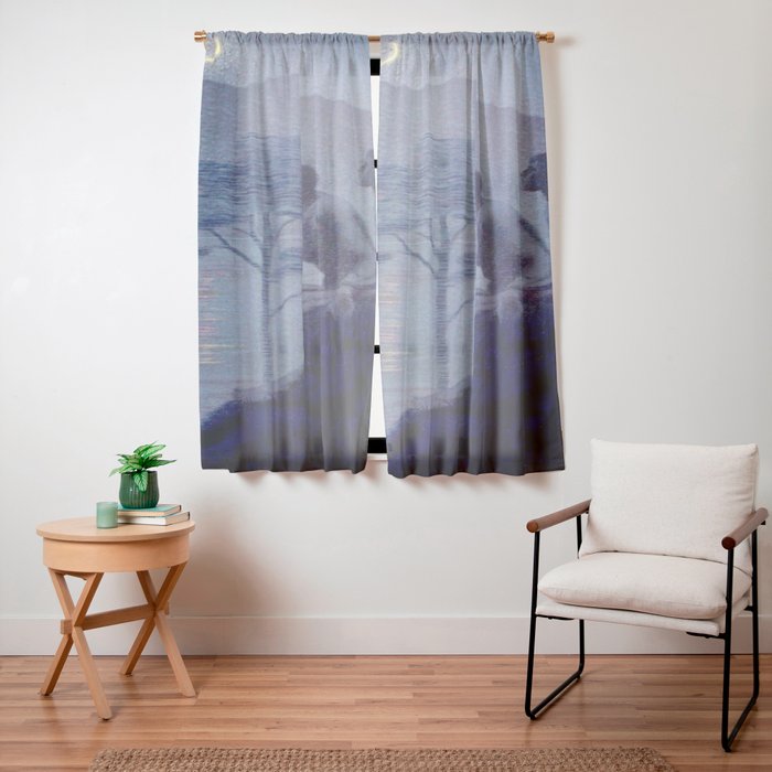 "Give me nights perfectly quiet...and I looking up at the stars" Leaves of Grass by Margaret Cook Window Curtain