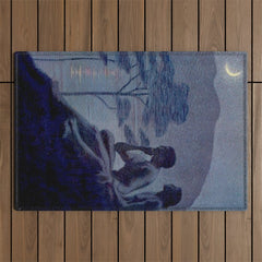 "Give me nights perfectly quiet...and I looking up at the stars" Leaves of Grass by Margaret Cook Outdoor Rug