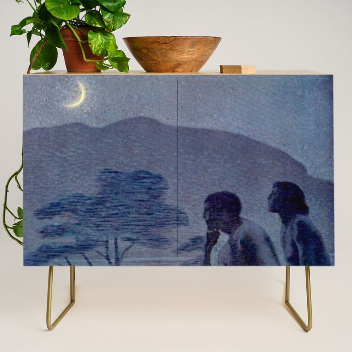 "Give me nights perfectly quiet...and I looking up at the stars" Leaves of Grass by Margaret Cook Credenza