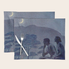 "Give me nights perfectly quiet...and I looking up at the stars" Leaves of Grass by Margaret Cook Placemat
