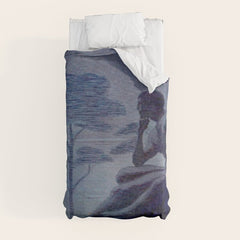 "Give me nights perfectly quiet...and I looking up at the stars" Leaves of Grass by Margaret Cook Duvet Cover