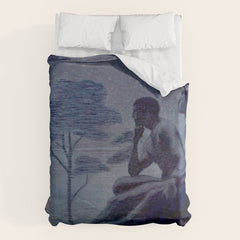 "Give me nights perfectly quiet...and I looking up at the stars" Leaves of Grass by Margaret Cook Duvet Cover