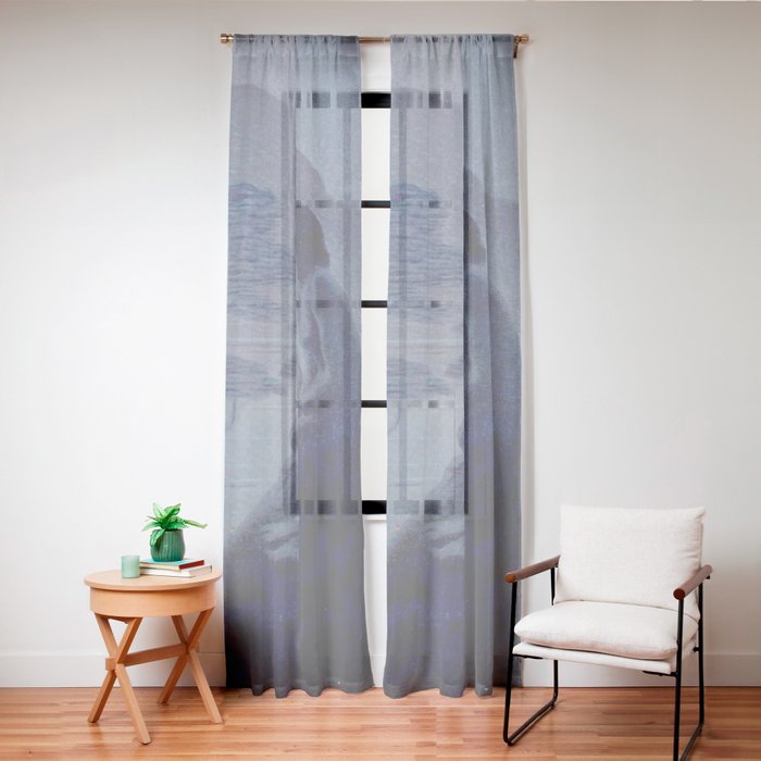 "Give me nights perfectly quiet...and I looking up at the stars" Leaves of Grass by Margaret Cook Window Curtain