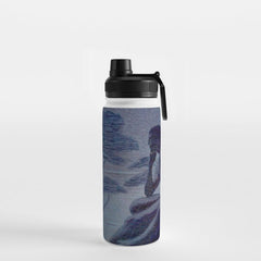 "Give me nights perfectly quiet...and I looking up at the stars" Leaves of Grass by Margaret Cook Water Bottle