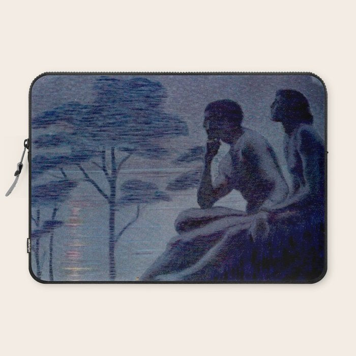 "Give me nights perfectly quiet...and I looking up at the stars" Leaves of Grass by Margaret Cook Laptop Sleeve