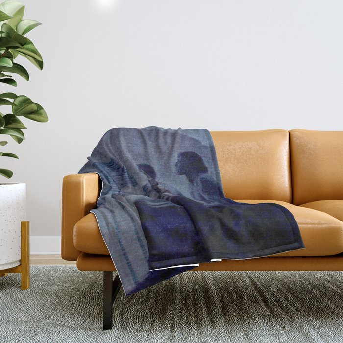 "Give me nights perfectly quiet...and I looking up at the stars" Leaves of Grass by Margaret Cook Throw Blanket