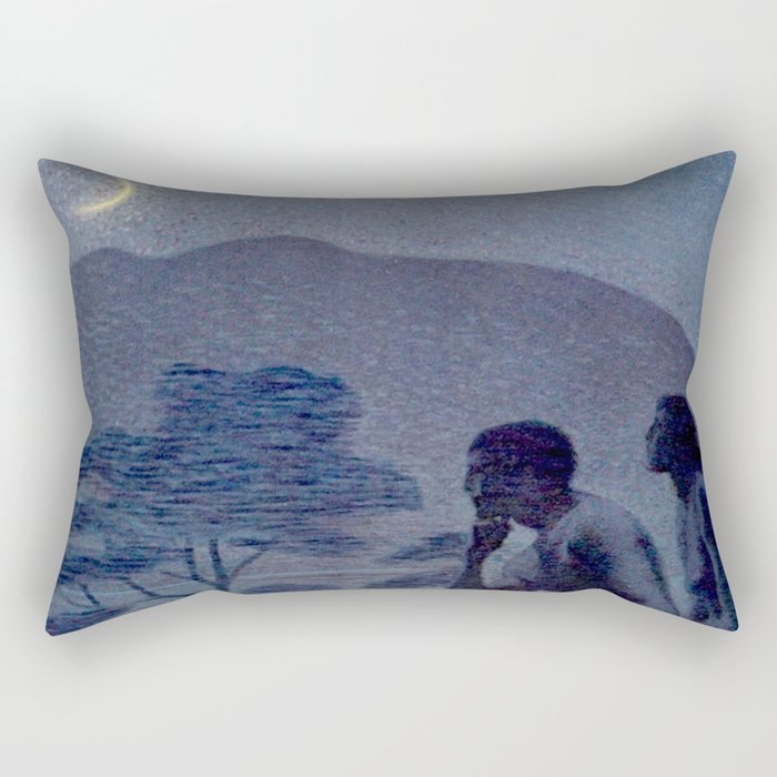 "Give me nights perfectly quiet...and I looking up at the stars" Leaves of Grass by Margaret Cook Rectangular Pillow