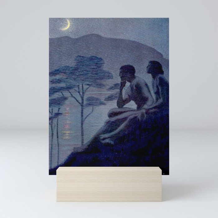 "Give me nights perfectly quiet...and I looking up at the stars" Leaves of Grass by Margaret Cook Mini Art Print