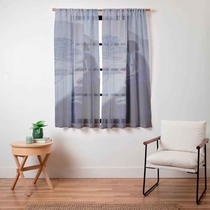 "Give me nights perfectly quiet...and I looking up at the stars" Leaves of Grass by Margaret Cook Window Curtain