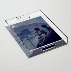 "Give me nights perfectly quiet...and I looking up at the stars" Leaves of Grass by Margaret Cook Acrylic Tray