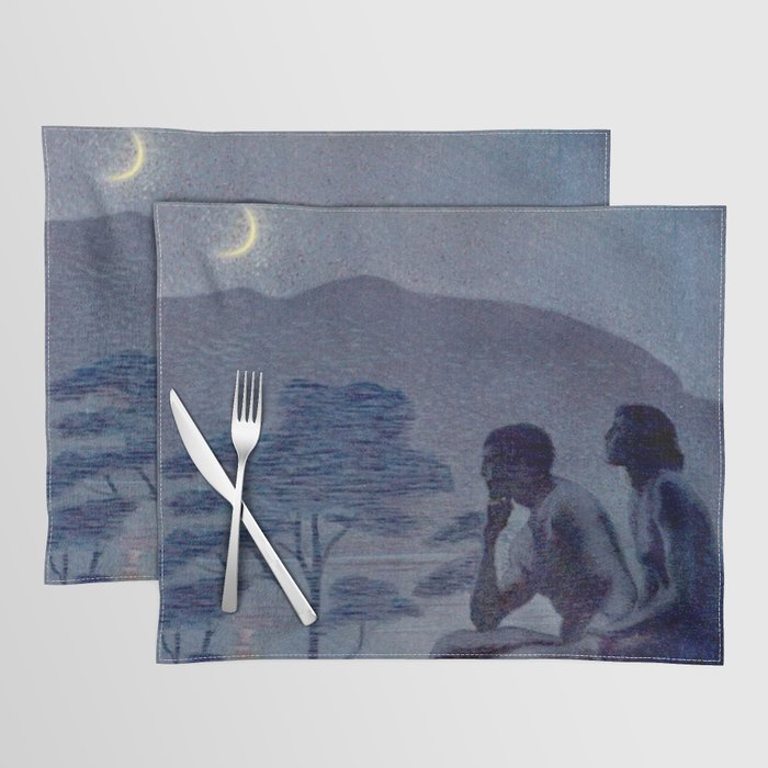 "Give me nights perfectly quiet...and I looking up at the stars" Leaves of Grass by Margaret Cook Placemat