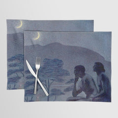 "Give me nights perfectly quiet...and I looking up at the stars" Leaves of Grass by Margaret Cook Placemat
