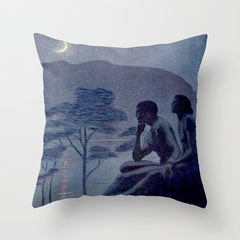 "Give me nights perfectly quiet...and I looking up at the stars" Leaves of Grass by Margaret Cook Throw Pillow
