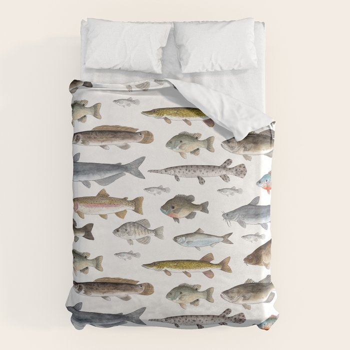 A Few Freshwater Fish Duvet Cover