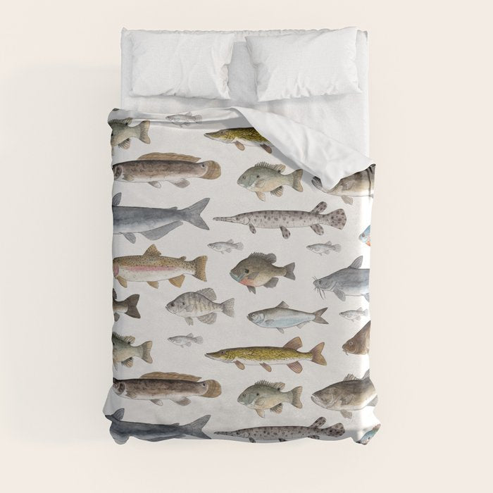 A Few Freshwater Fish Duvet Cover