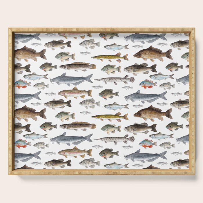 A Few Freshwater Fish Serving Tray