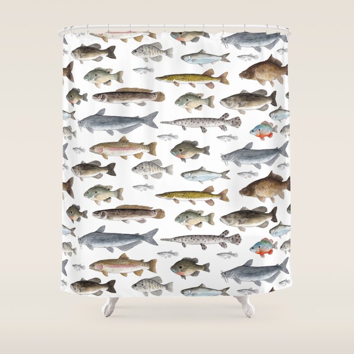 A Few Freshwater Fish Shower Curtain