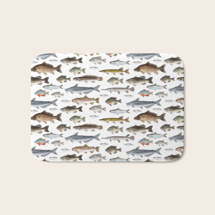 A Few Freshwater Fish Bath Mat