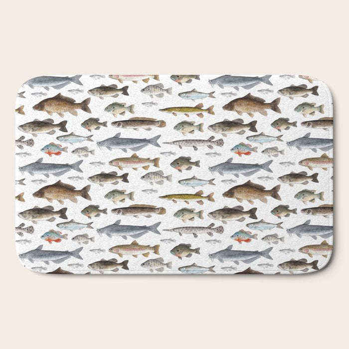 A Few Freshwater Fish Bath Mat