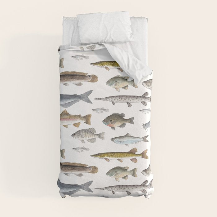 A Few Freshwater Fish Duvet Cover