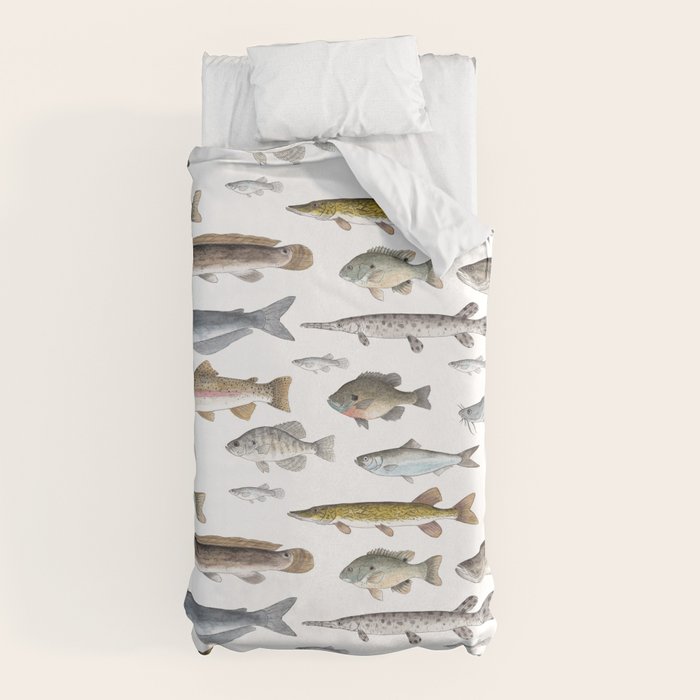 A Few Freshwater Fish Duvet Cover