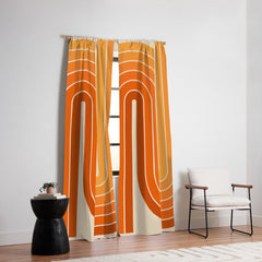 70s Retro Vintage Style Minimal Design 553 Window Curtain