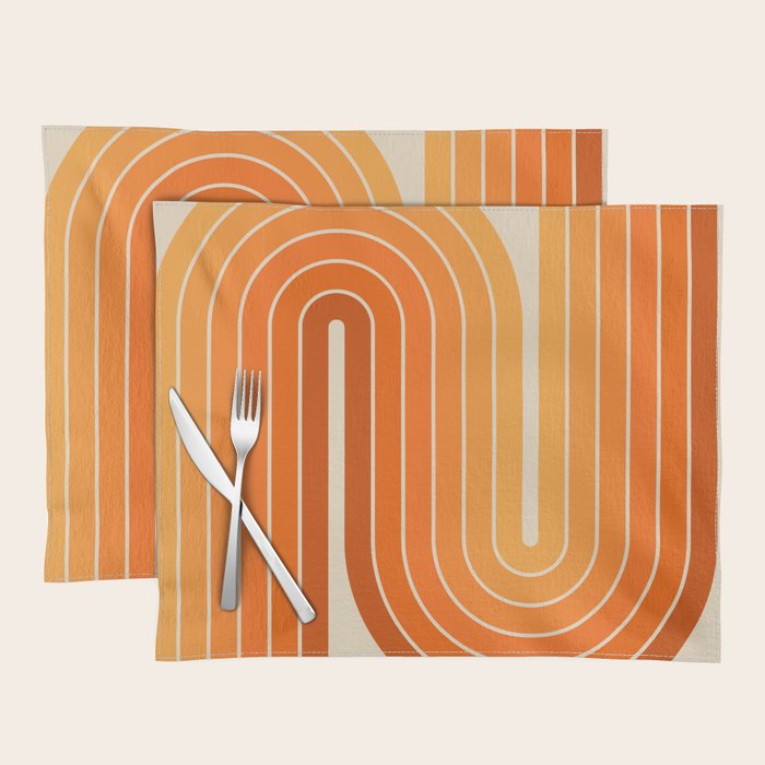 70s Retro Vintage Style Minimal Design 553 Placemat