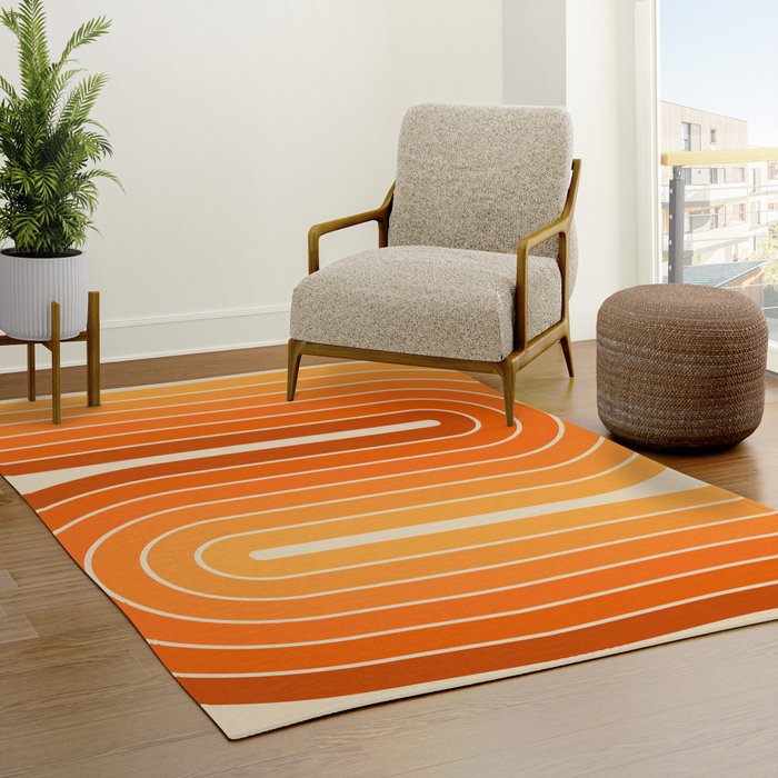 70s Retro Vintage Style Minimal Design 553 Rug