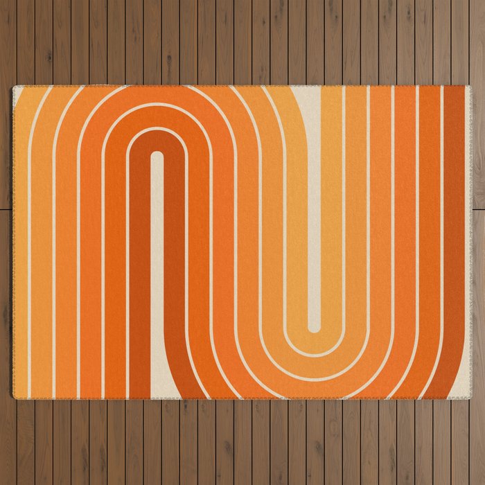 70s Retro Vintage Style Minimal Design 553 Outdoor Rug