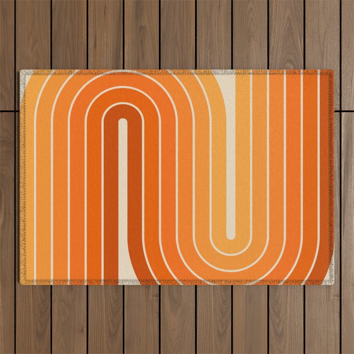 70s Retro Vintage Style Minimal Design 553 Outdoor Rug