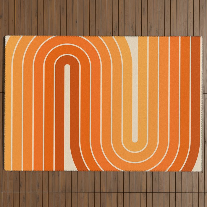 70s Retro Vintage Style Minimal Design 553 Outdoor Rug