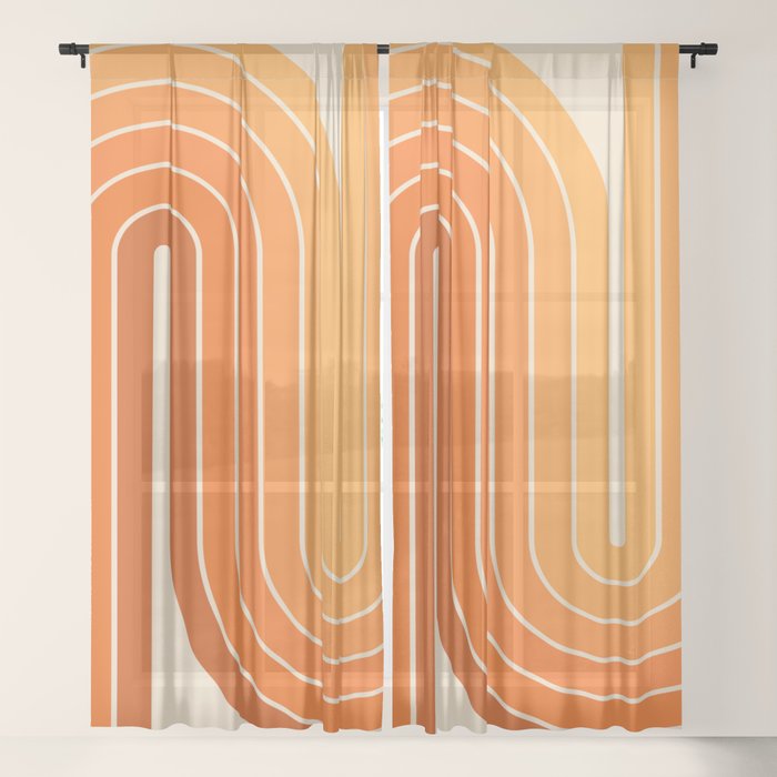 70s Retro Vintage Style Minimal Design 553 Window Curtain