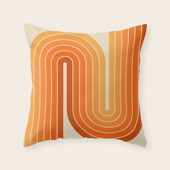 70s Retro Vintage Style Minimal Design 553 Throw Pillow