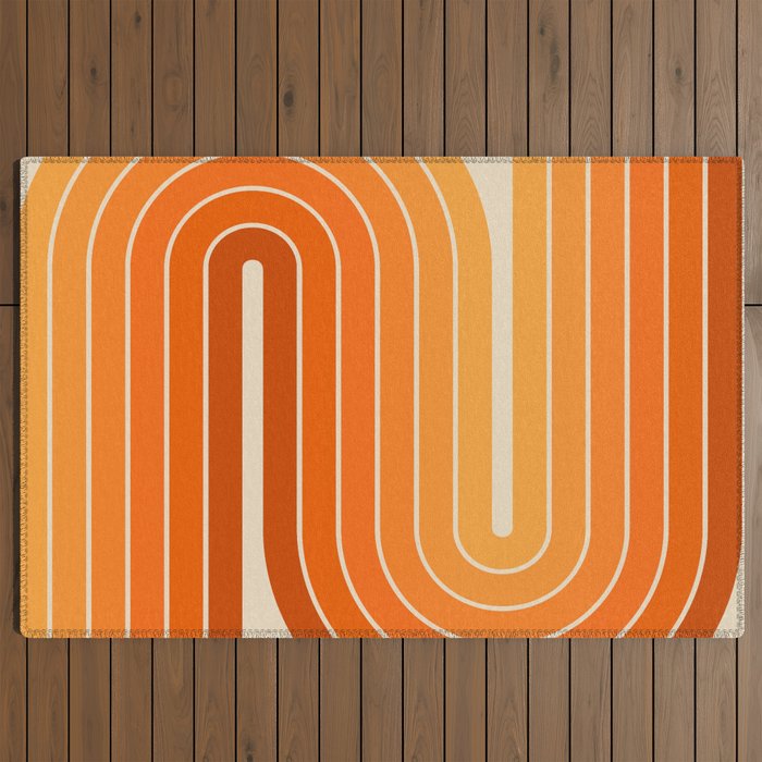 70s Retro Vintage Style Minimal Design 553 Outdoor Rug