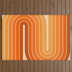 70s Retro Vintage Style Minimal Design 553 Outdoor Rug