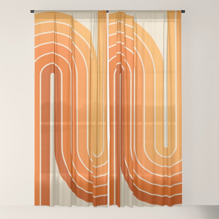 70s Retro Vintage Style Minimal Design 553 Window Curtain