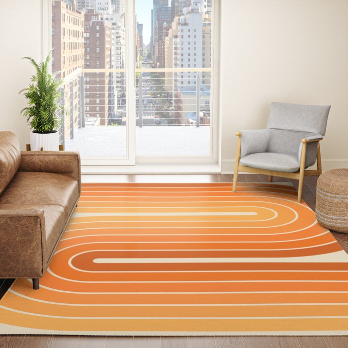 70s Retro Vintage Style Minimal Design 553 Rug