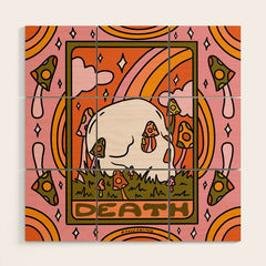 13. Death Tarot Mushroom Wood Wall Art