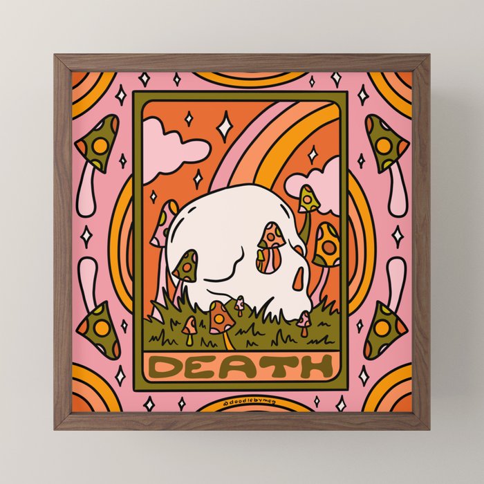 13. Death Tarot Mushroom Mini Art Print