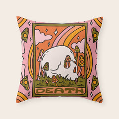 13. Death Tarot Mushroom Throw Pillow