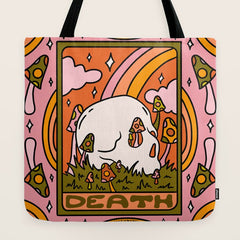 13. Death Tarot Mushroom Tote Bag