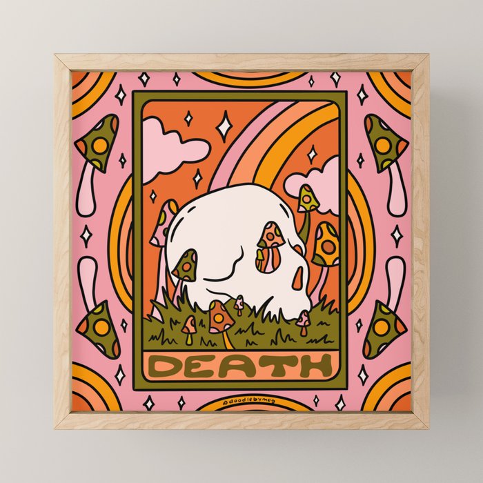 13. Death Tarot Mushroom Mini Art Print