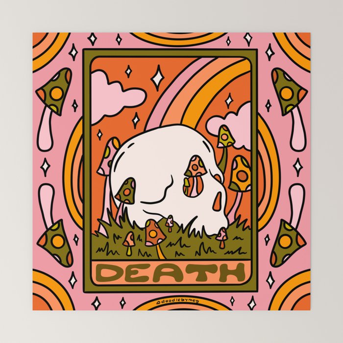 13. Death Tarot Mushroom Mini Art Print