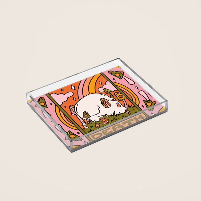 13. Death Tarot Mushroom Acrylic Tray