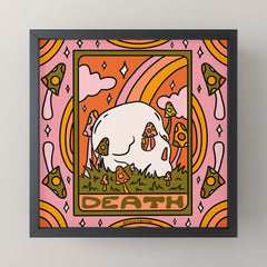 13. Death Tarot Mushroom Mini Art Print