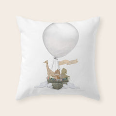 a little balloon adventure Throw Pillow
