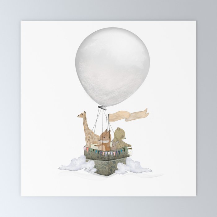 a little balloon adventure Mini Art Print