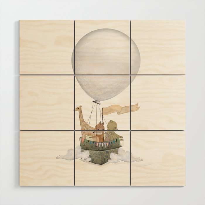 a little balloon adventure Wood Wall Art