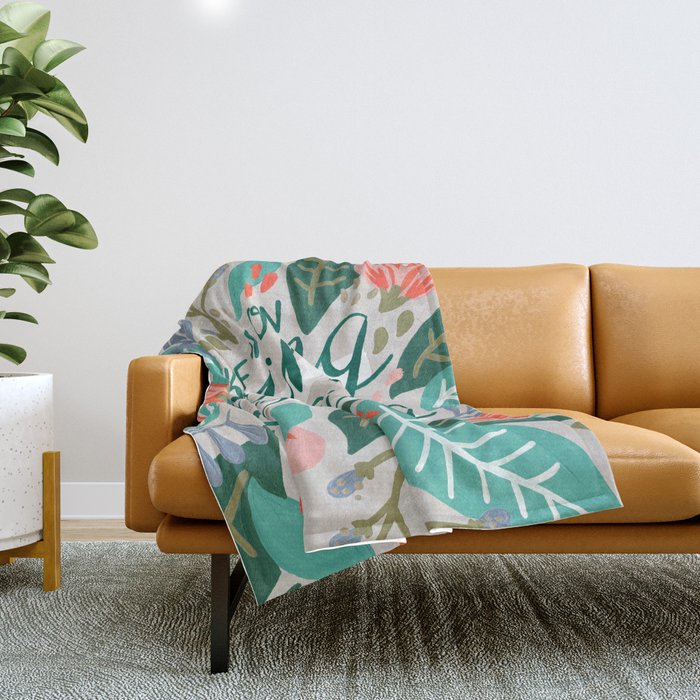"Keep on Going and Growing" inspired by Eliza Blank, The Sill Throw Blanket